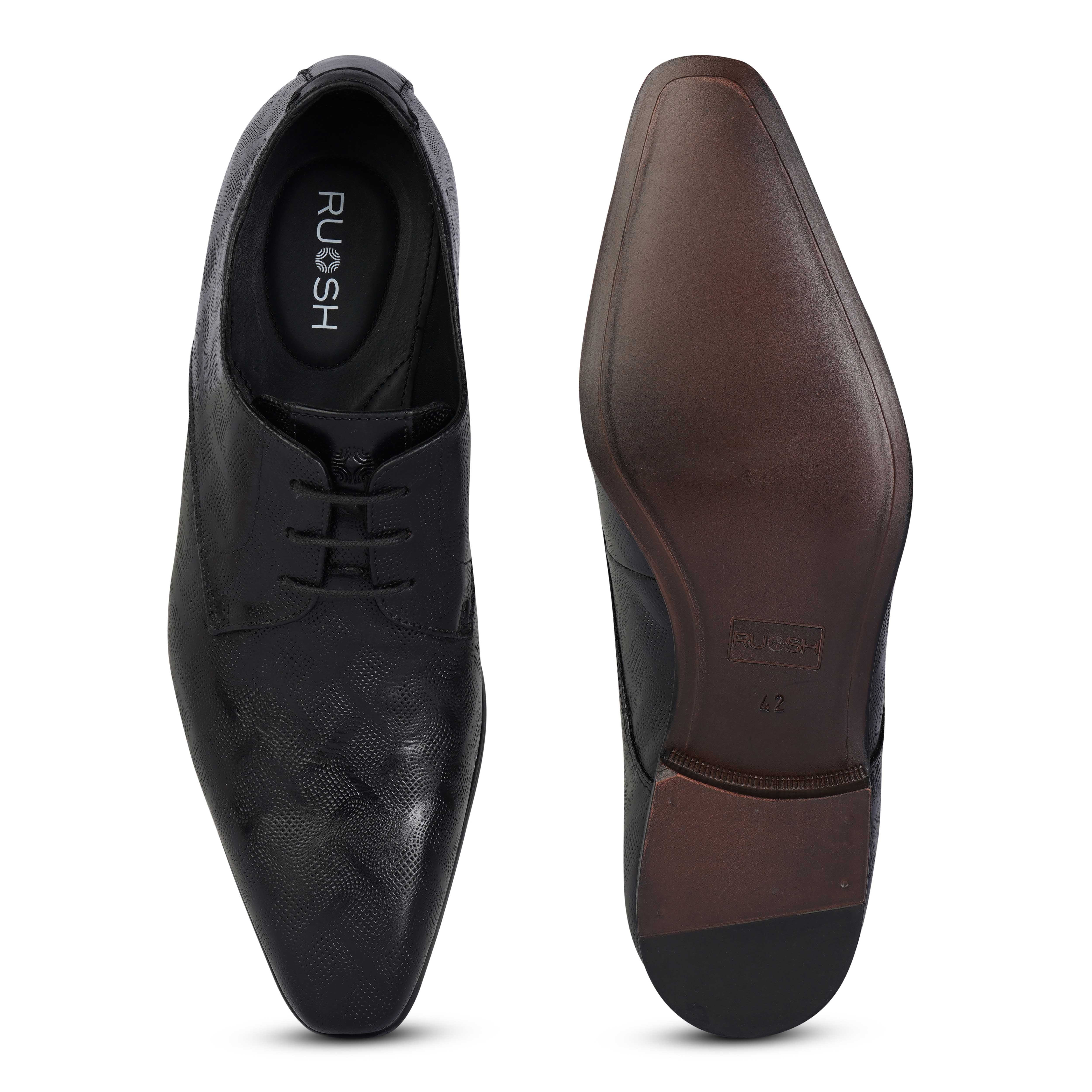 The King Ruosh Men Black Formal Lace-Up