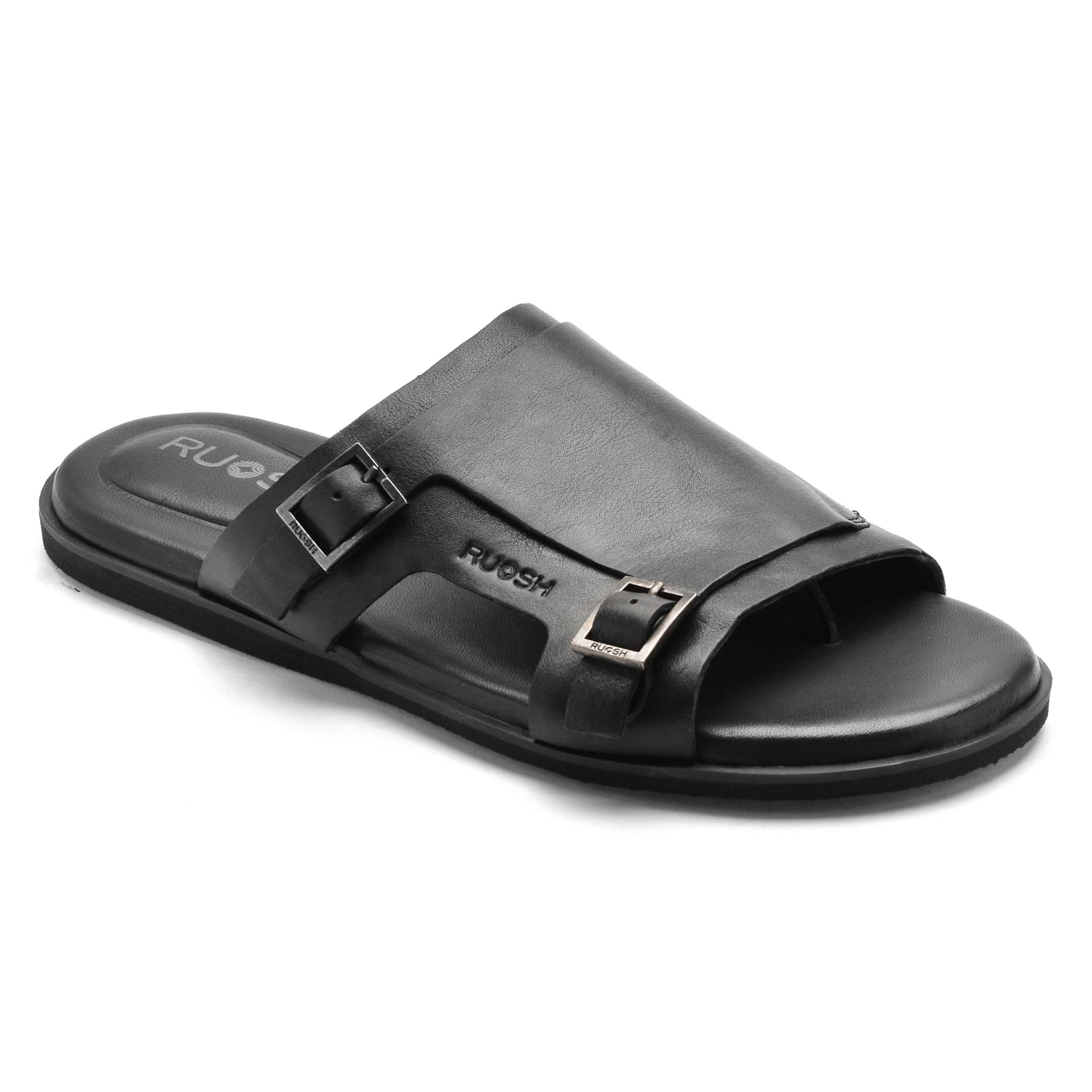The Harvey Ruosh Men Black Monk Strap Slipper