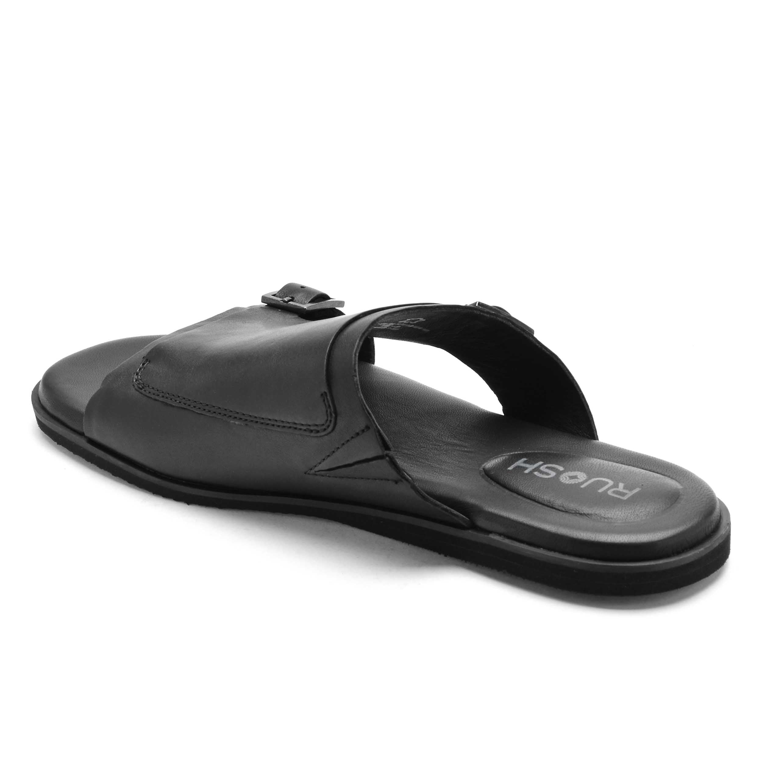 The Harvey Ruosh Men Black Monk Strap Slipper