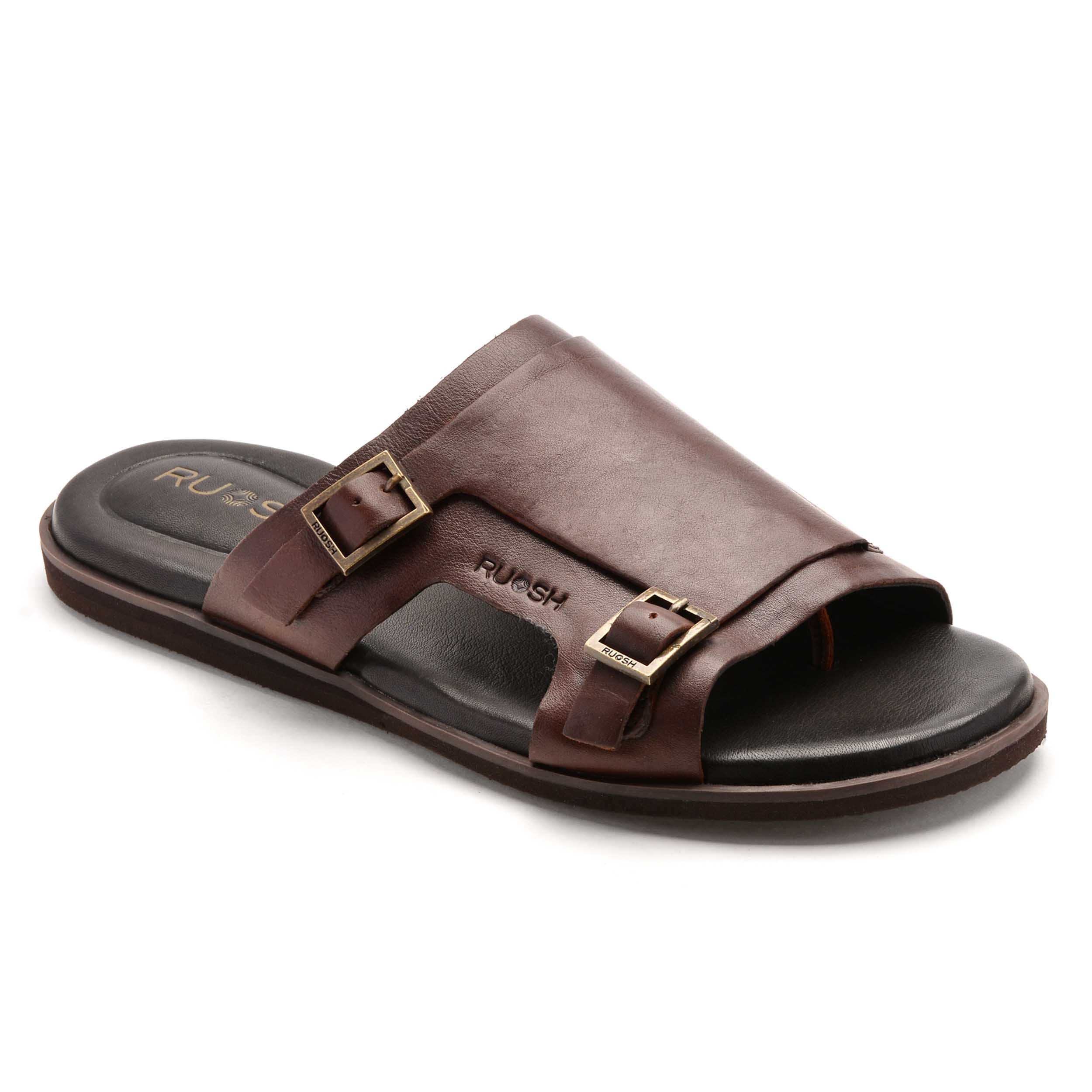 The Harvey Ruosh Men Tan Monk Strap Slipper