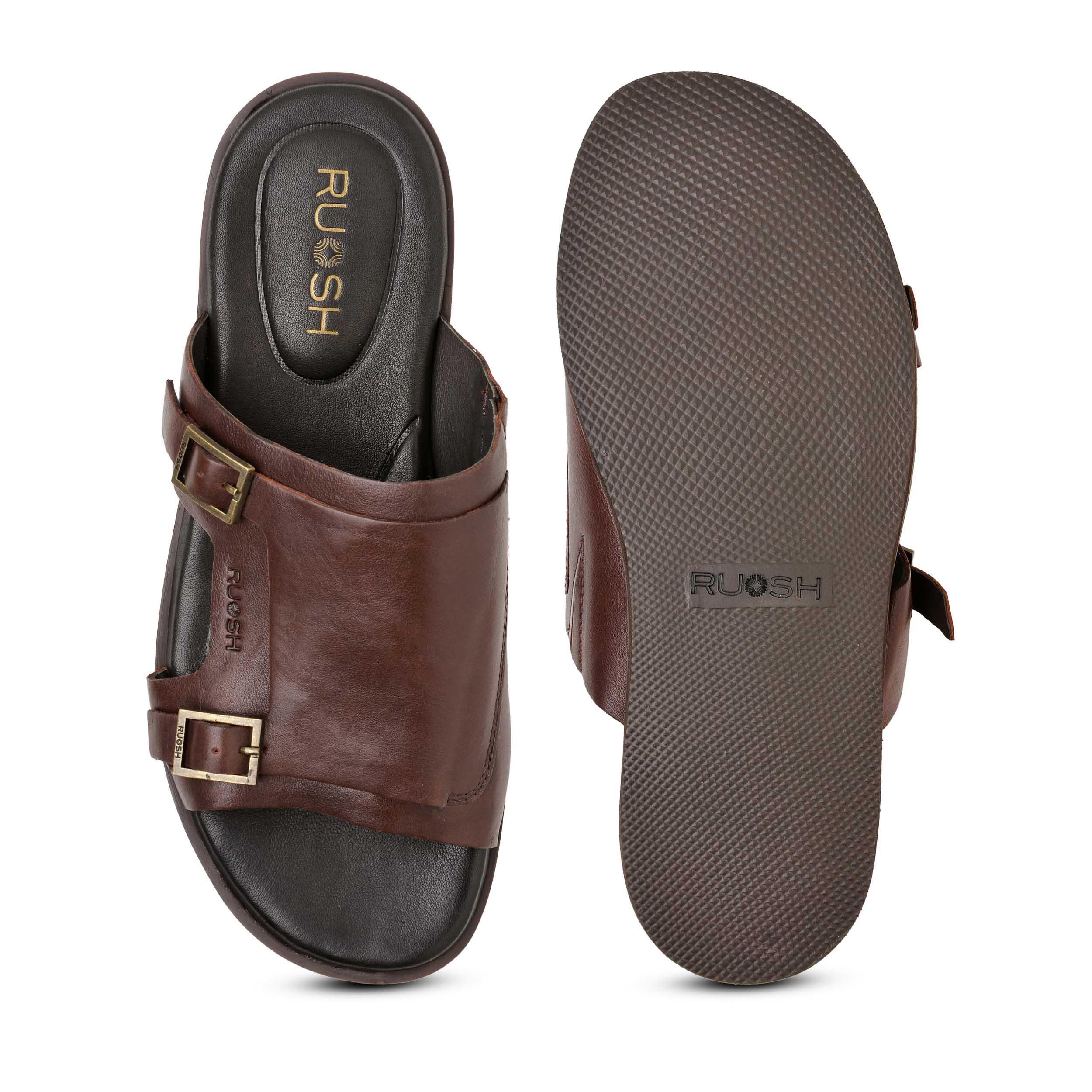 The Harvey Ruosh Men Tan Monk Strap Slipper
