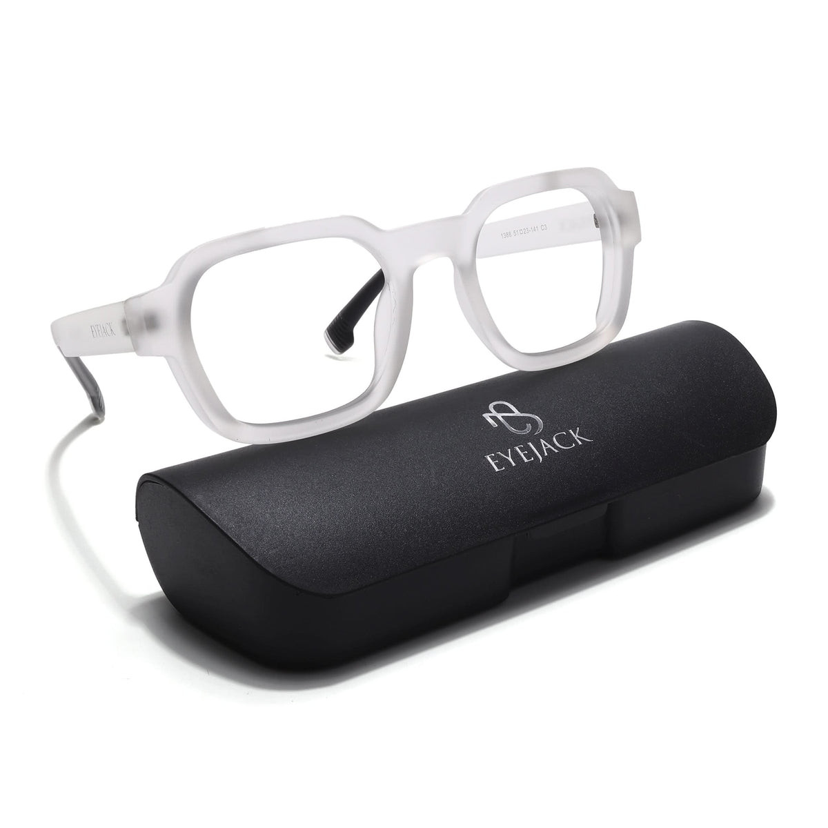 Eyejack Thunder Matte Transparent Square Eyeglasses for Men and Women - view 5
