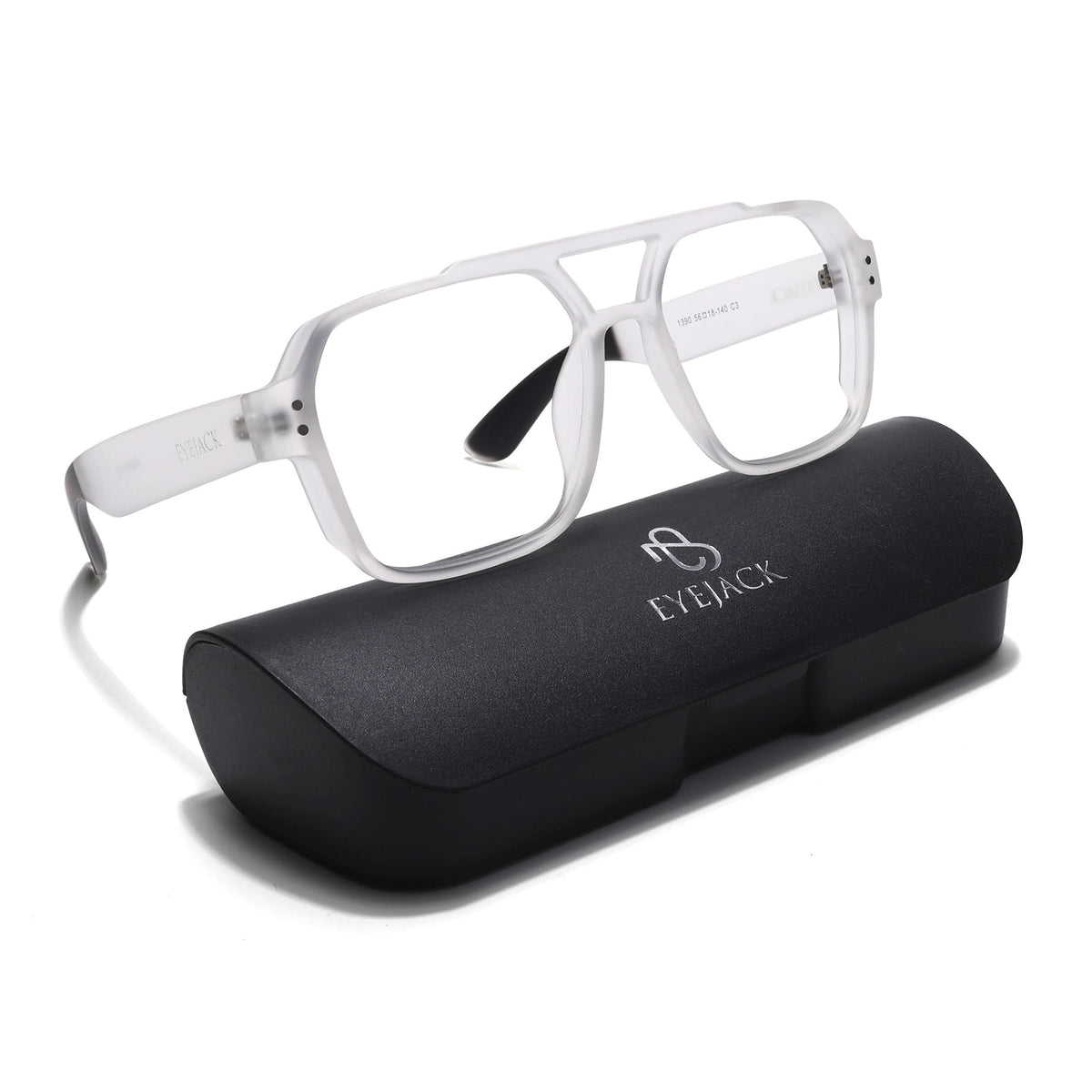 Eyejack Thunder Matte Transparent Wayfarer Eyeglasses for Men and Women - Style L575 - view 5
