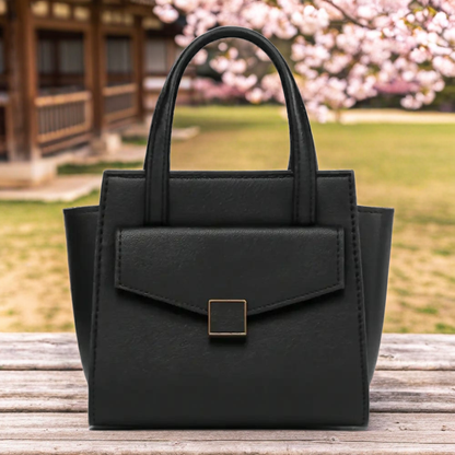 Mini Structured Handbag with Front Flap Pocket