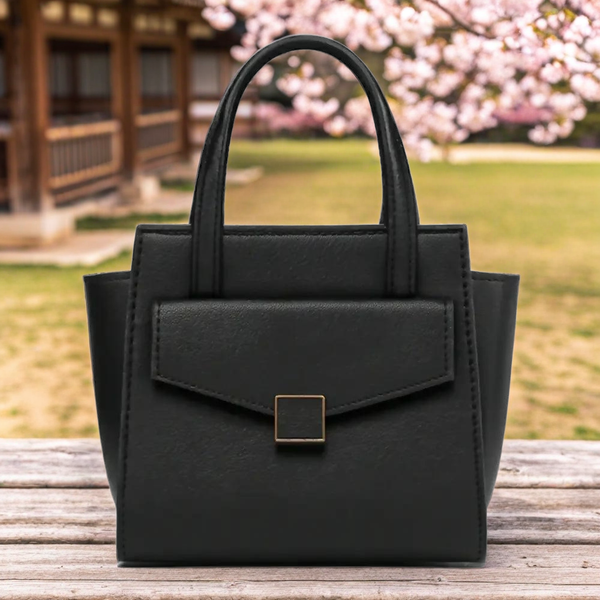 Mini Structured Handbag with Front Flap Pocket