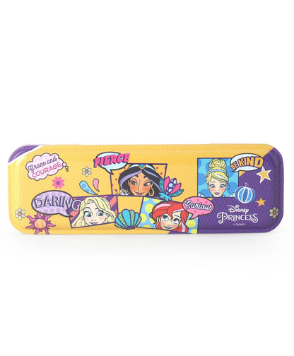 HMI Disney & Marvel Jumbo Metal Pencil Box with Oil Matte Infusion Finish, in Princess, Belle Princess, Avengers & Spider Man Characters, 2 levels (Princess)