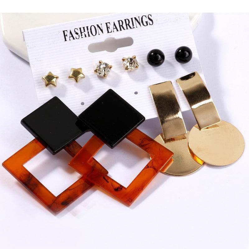 Pinapes Latest Stylish Combo Design Pairs Metal Earrings for Women and Girls - HalfPe