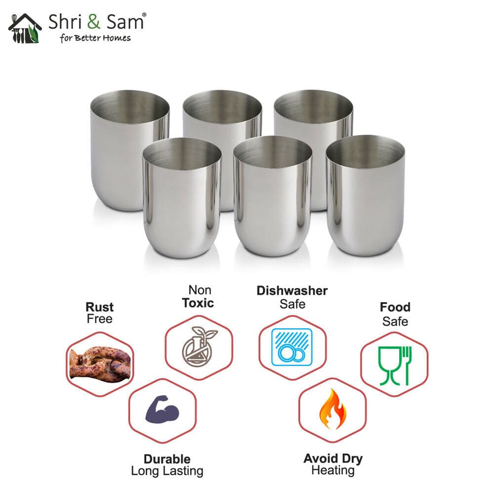 Stainless steel 6 pcs glass majestic (300ML each)