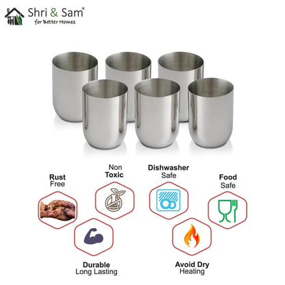 Stainless steel 6 pcs glass majestic (300ML each)