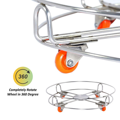 Stainless Steel Gas Cylinder Trolley Movable LPG Roller Stand