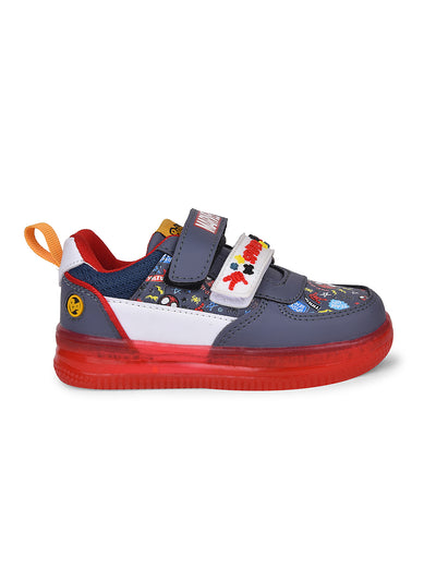 Bubblegummers Boys Casual Velcro Strap Shoes - Grey - View 2