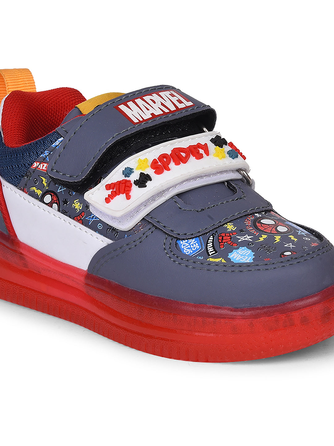 Bubblegummers Boys Casual Velcro Strap Shoes - Grey - View 5