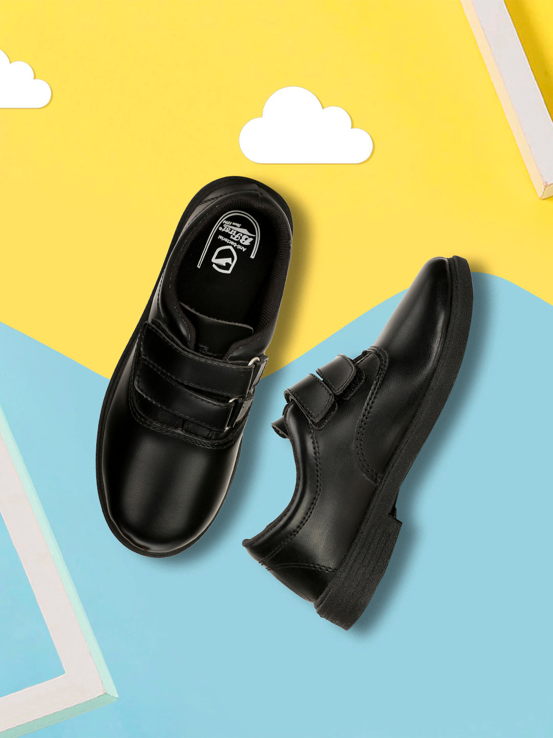 Bata Kids' Unisex Black Velcro School Shoes - Black