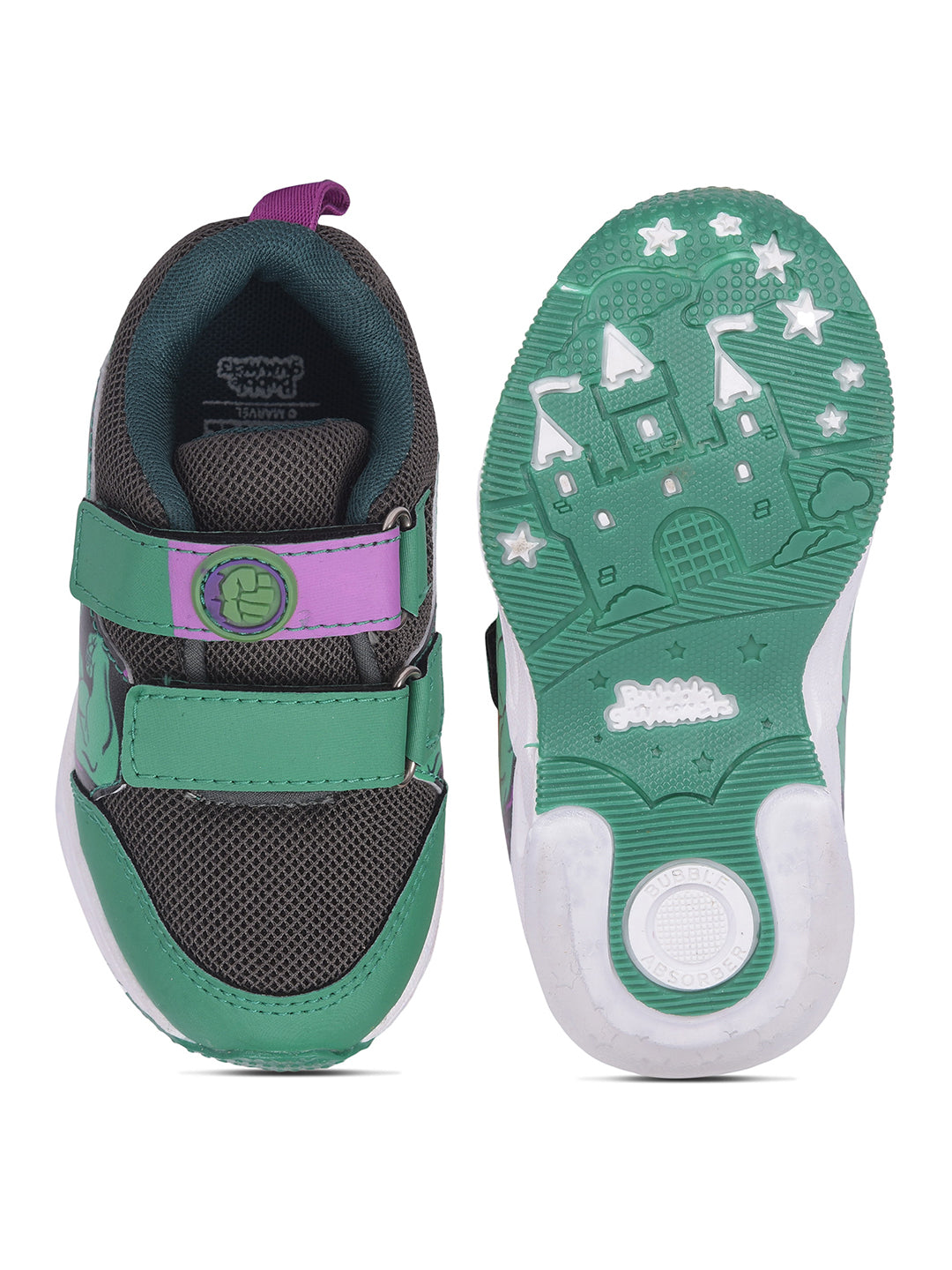 Bubblegummers Boys Casual Velcro Strap Shoes - Dark Green - View 4