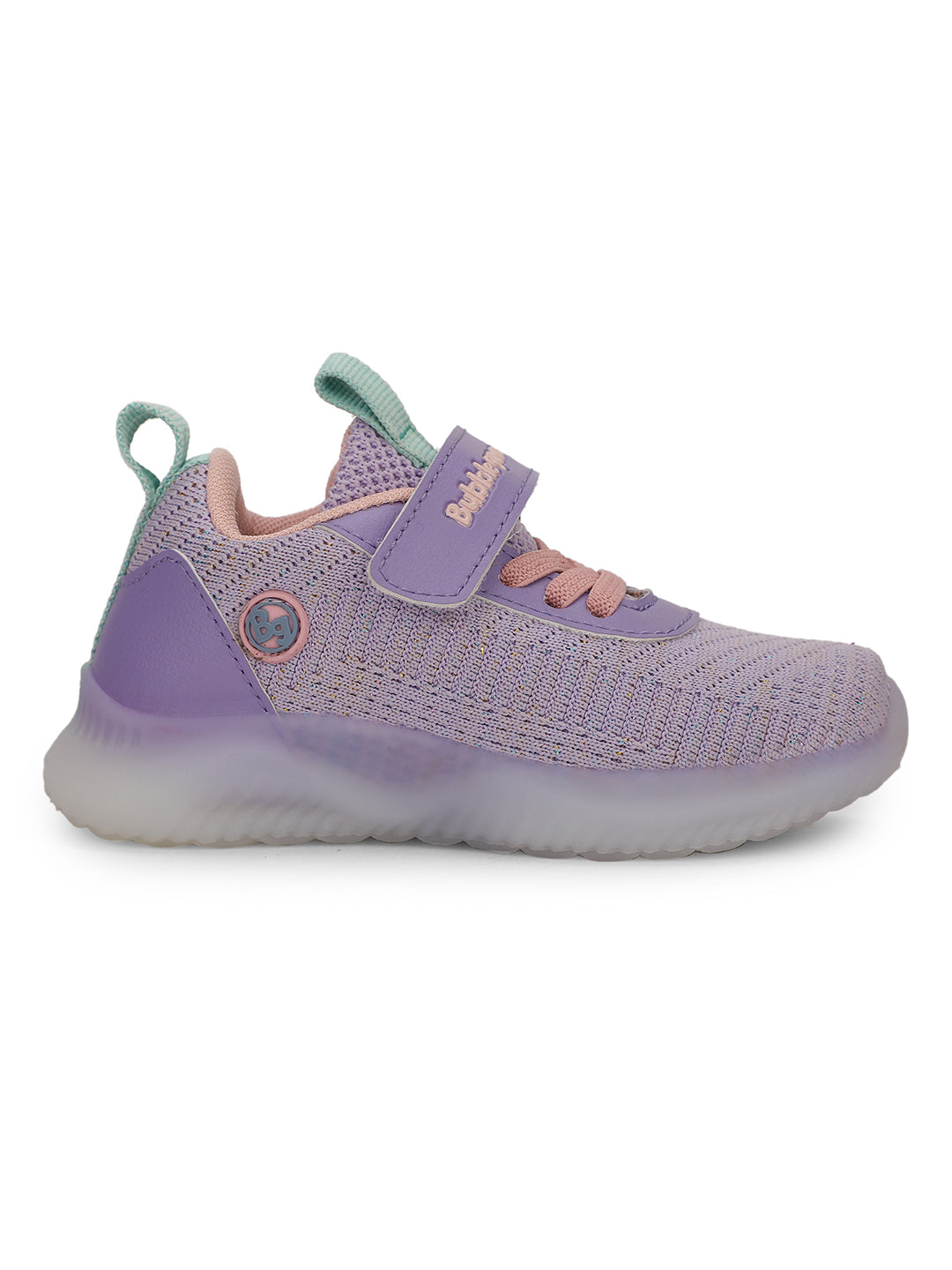 Bubblegummers Girls Casual Velcro Strap Shoes - Purple - View 2
