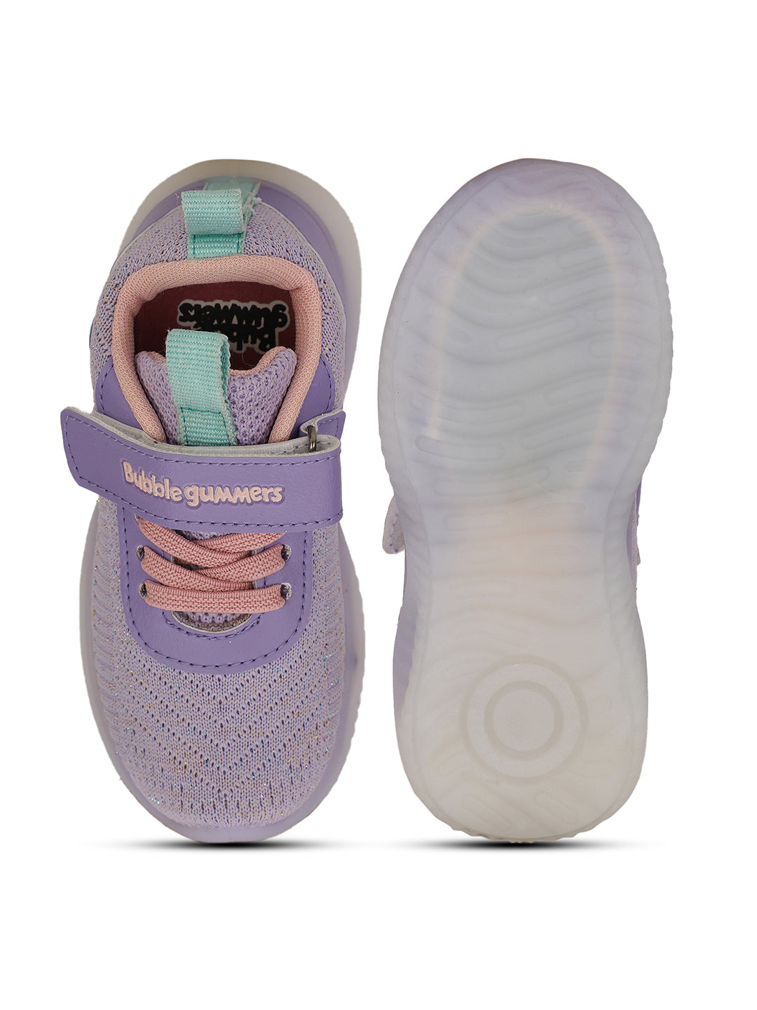 Bubblegummers Girls Casual Velcro Strap Shoes - Purple - View 4