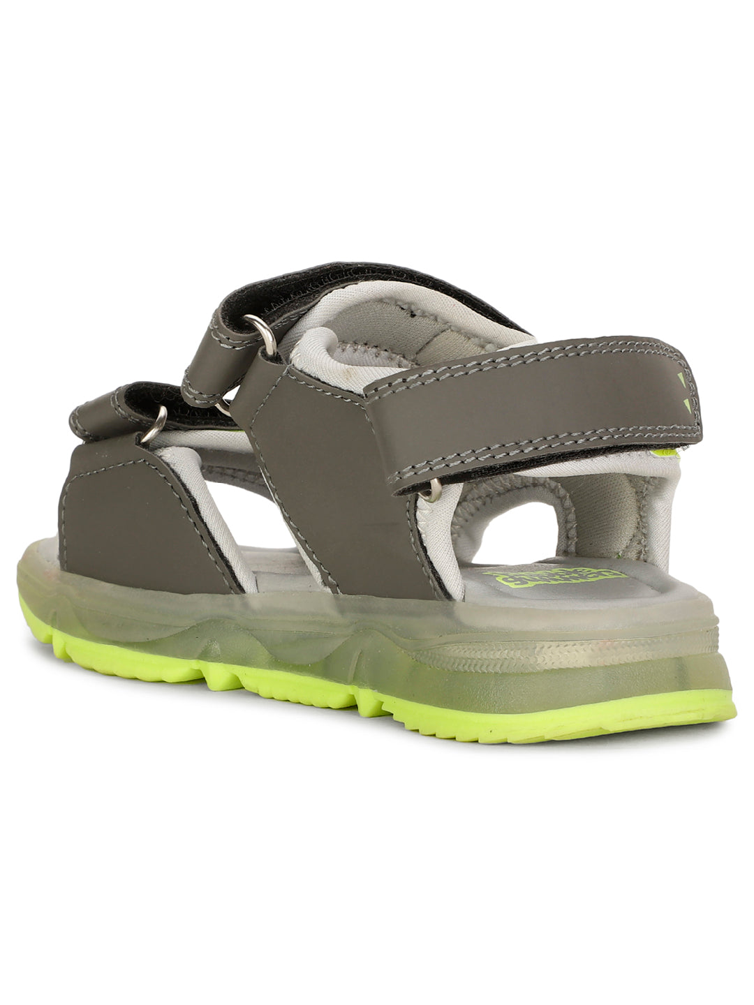 Bubblegummers Boy's Grey Velcro Strap Sporty Sandal - Grey - View 3
