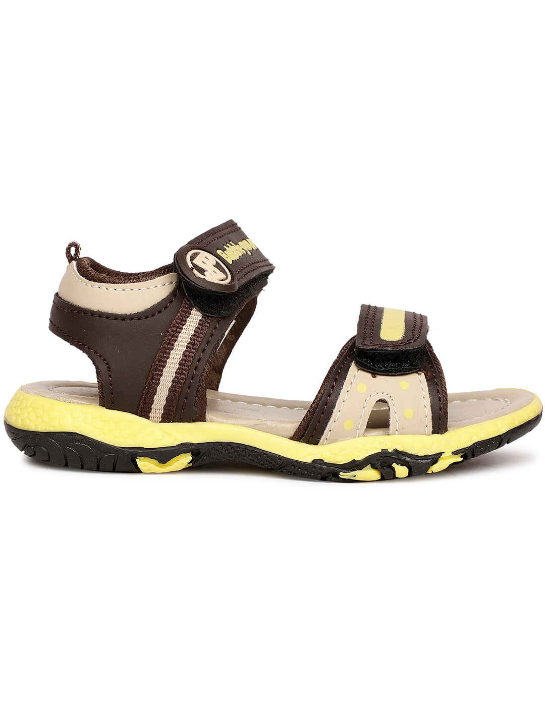 Bubblegummers Boy's Brown Velcro Strap Sporty Sandal - Brown - View 2