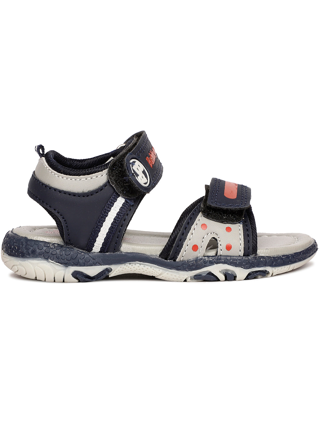 Bubblegummers Boy's Navy Blue Velcro Strap Sporty Sandal - Navy Blue - View 2
