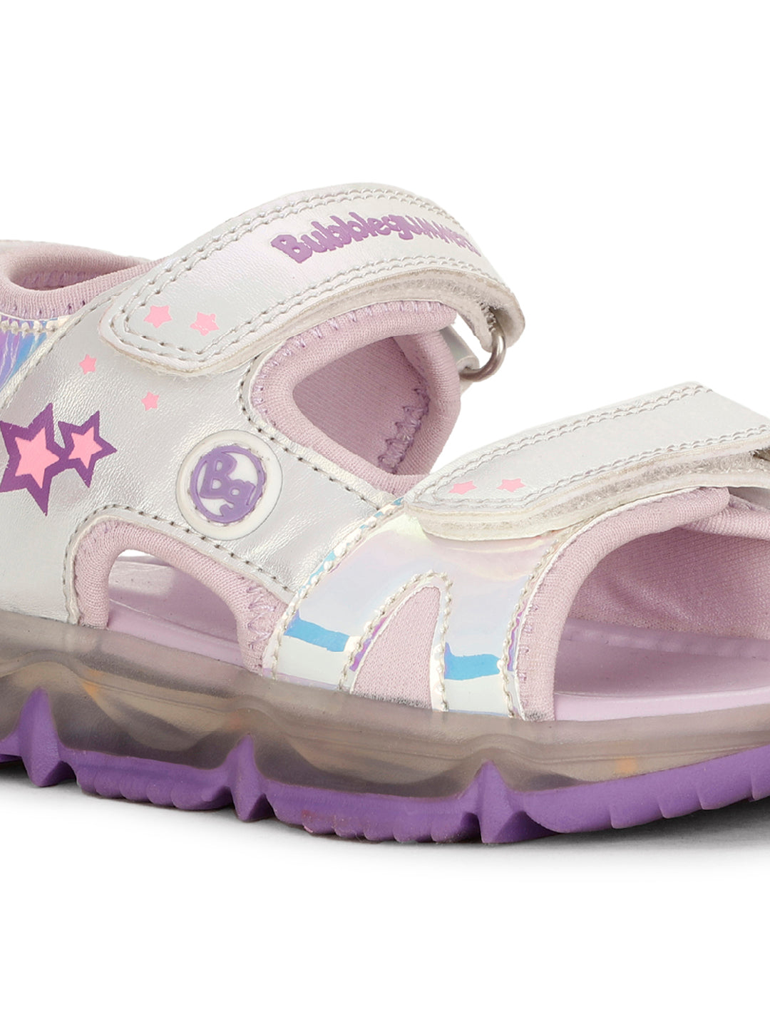 Bubblegummers Girls Casual Velcro Strap Sandal - Purple - View 5