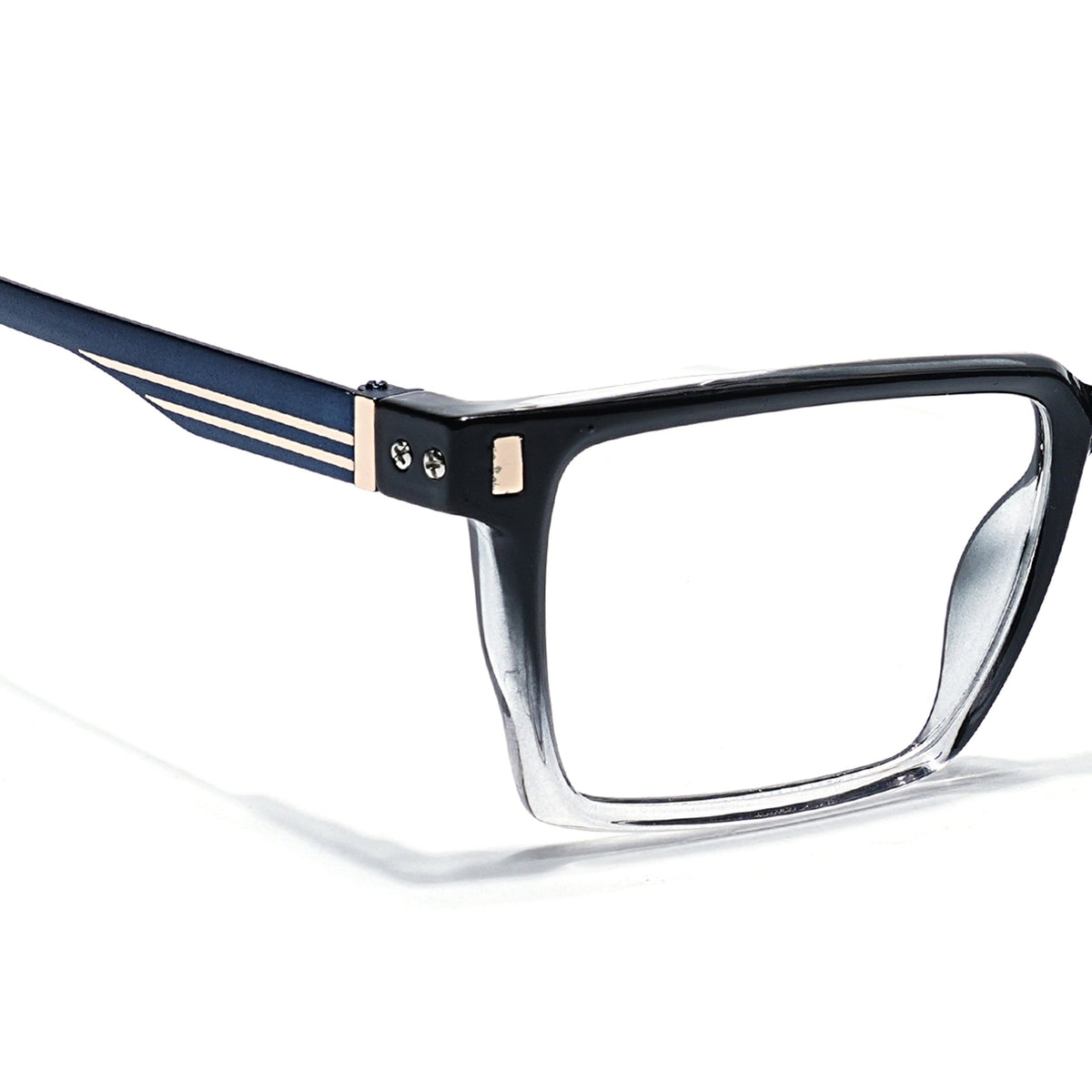 Eyejack Black & Transparent Rectangle Eyeglasses for Men and Women - Style 2439 - view 3