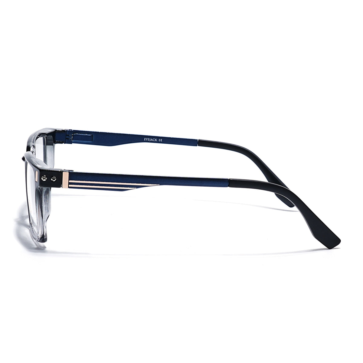Eyejack Black & Transparent Rectangle Eyeglasses for Men and Women - Style 2439 - view 5