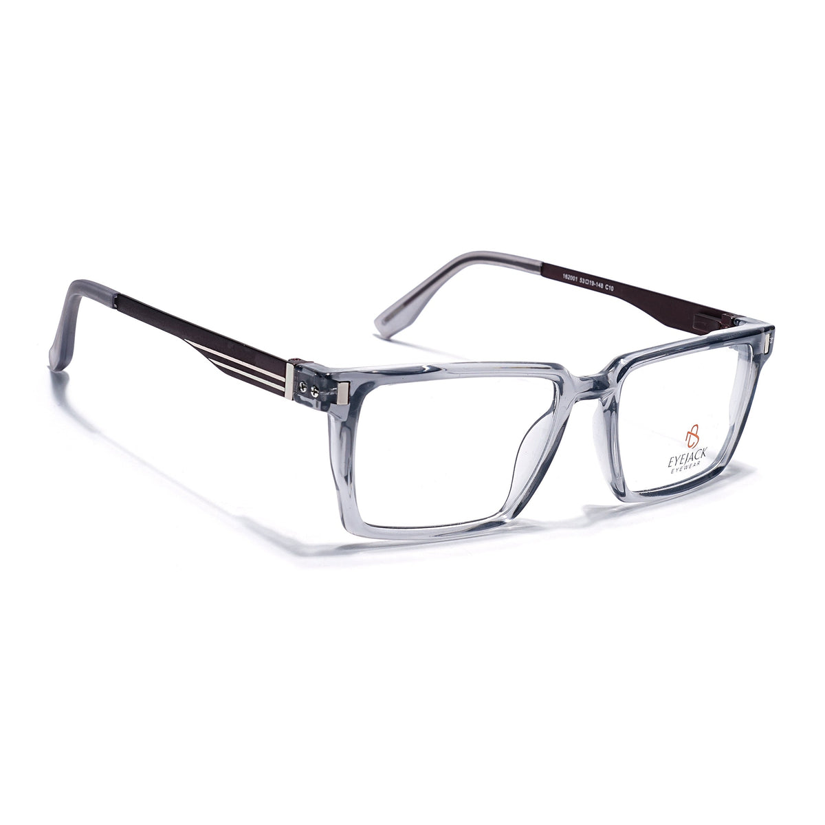 Eyejack Transparent Grey Rectangle Eyeglasses for Men and Women - Style 2441 - view 1