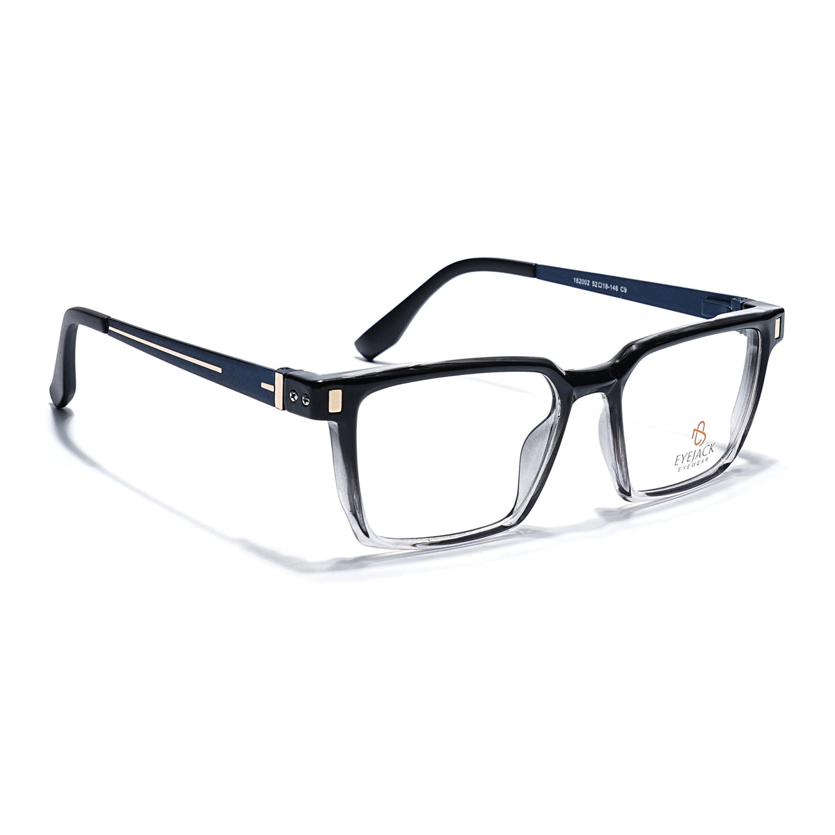 Eyejack Black & Transparent Rectangle Eyeglasses for Men and Women - Style 2451 - view 1