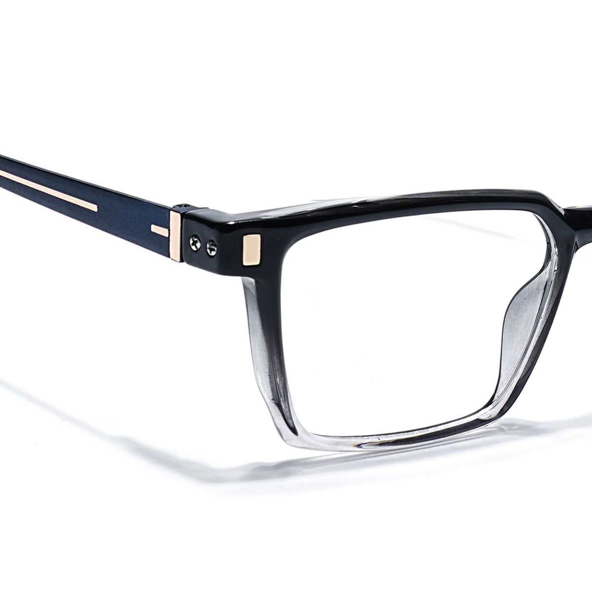 Eyejack Black & Transparent Rectangle Eyeglasses for Men and Women - Style 2451 - view 3
