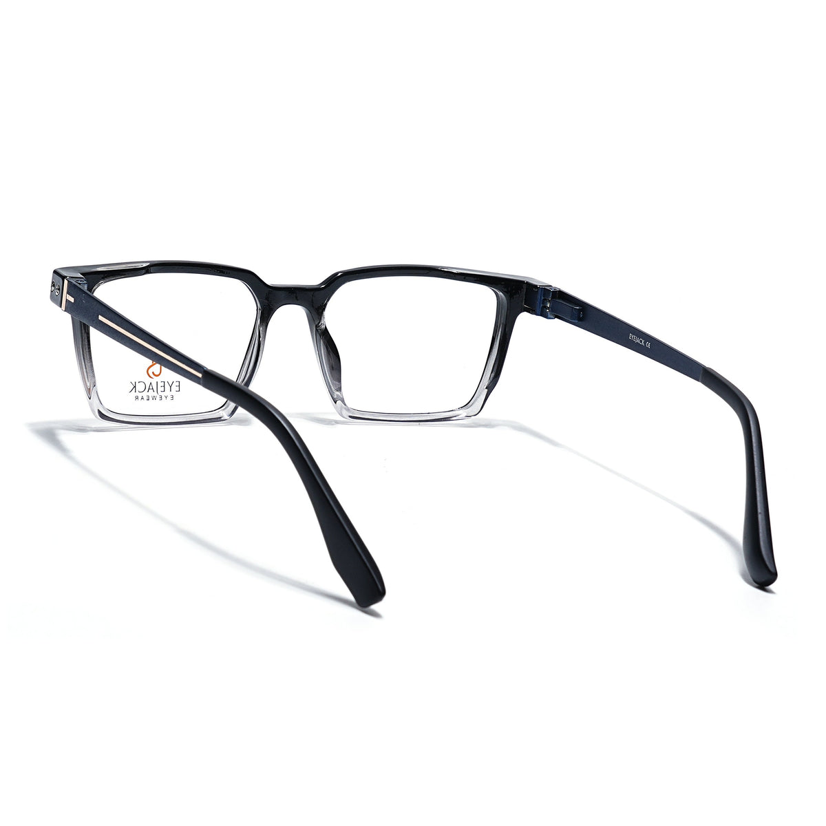 Eyejack Black & Transparent Rectangle Eyeglasses for Men and Women - Style 2451 - view 4
