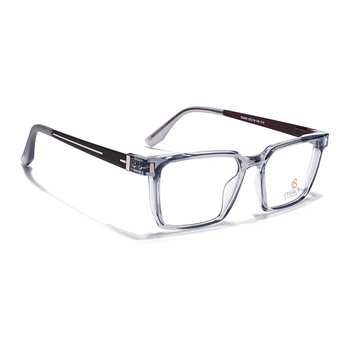 Eyejack Transparent Grey Rectangle Eyeglasses for Men and Women - Style 2453 - view 1