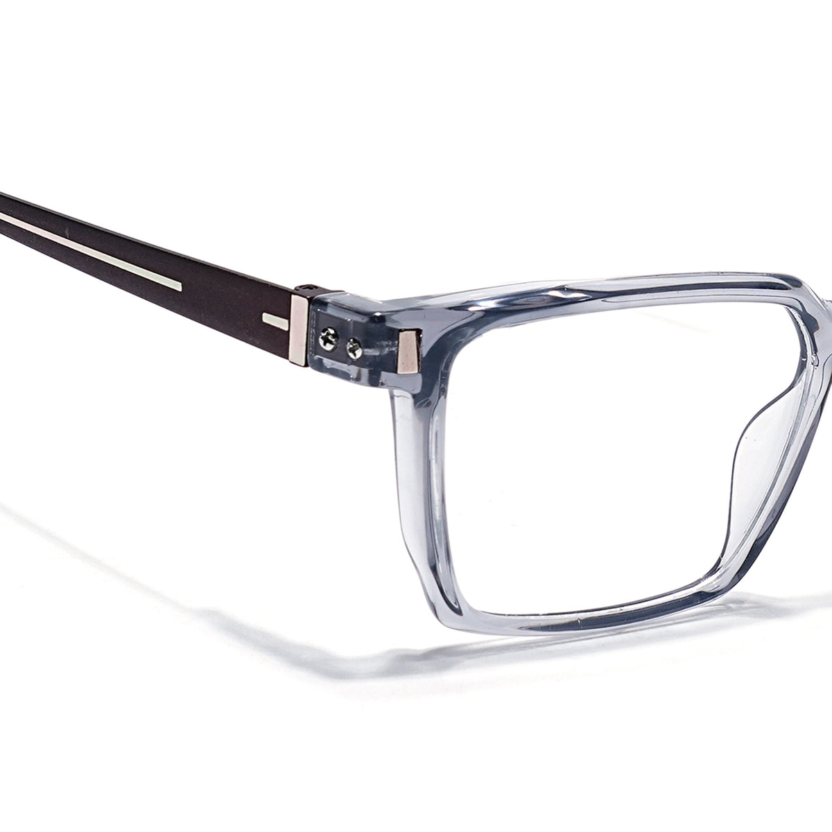 Eyejack Transparent Grey Rectangle Eyeglasses for Men and Women - Style 2453 - view 3
