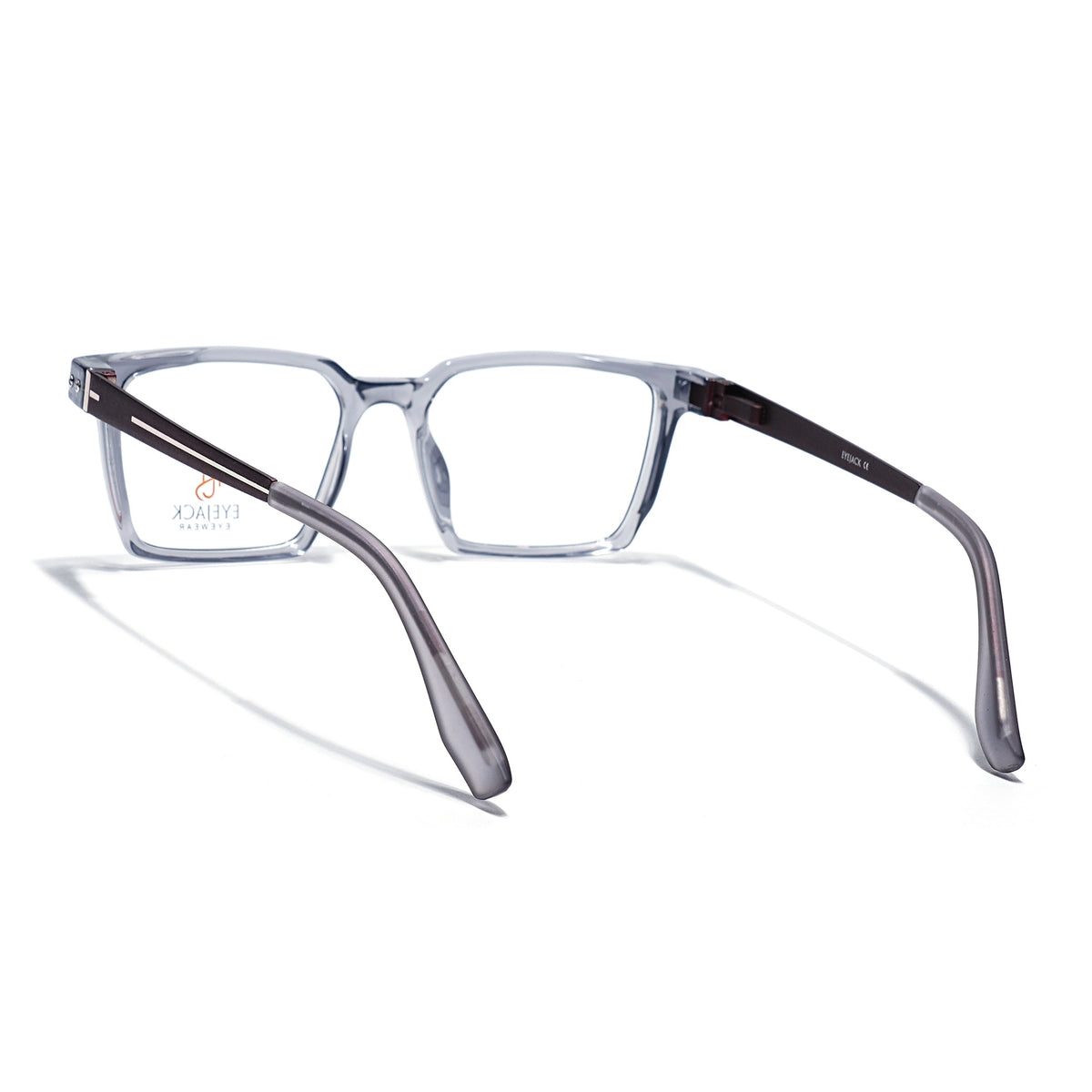 Eyejack Transparent Grey Rectangle Eyeglasses for Men and Women - Style 2453 - view 4