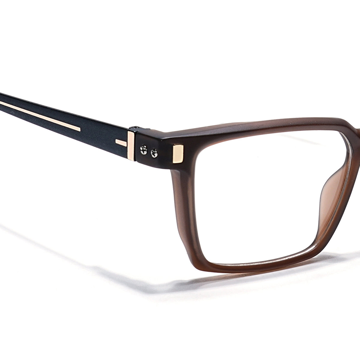Eyejack Brown Rectangle Eyeglasses for Men and Women - Style 2457 - view 3