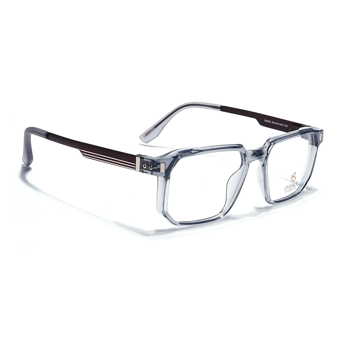 Eyejack Transparent Grey Wayfarer Eyeglasses for Men and Women - Style 2465 - view 1