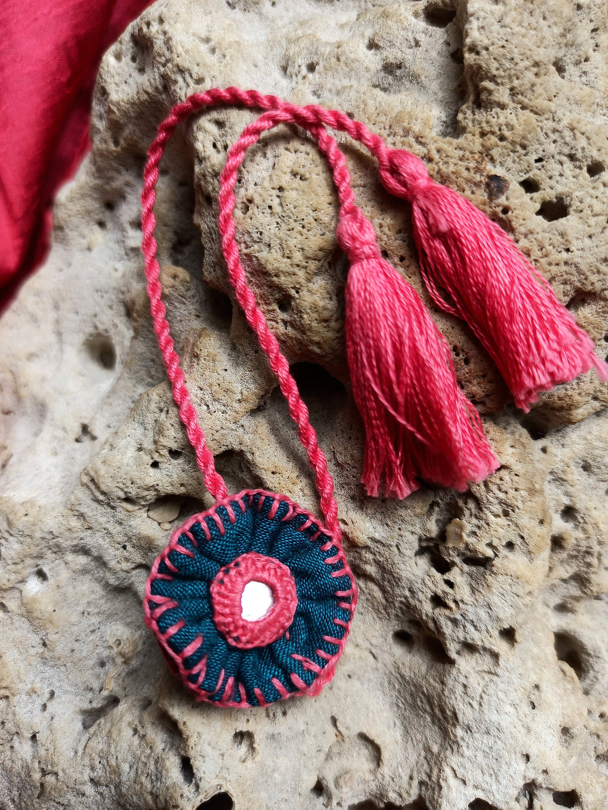 Circular Floral Mirror Rakhi
