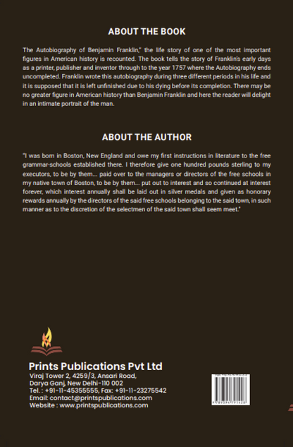 The Autobiography of Benjamin Franklin Prints Publications