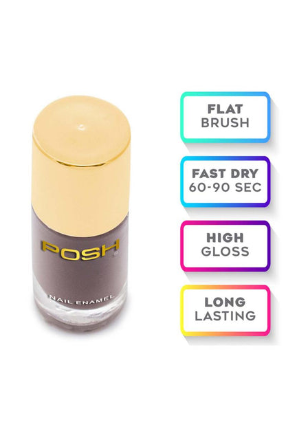 Posh Long-lasting Shine High Gloss Nail Polish - 9ml (Brown)