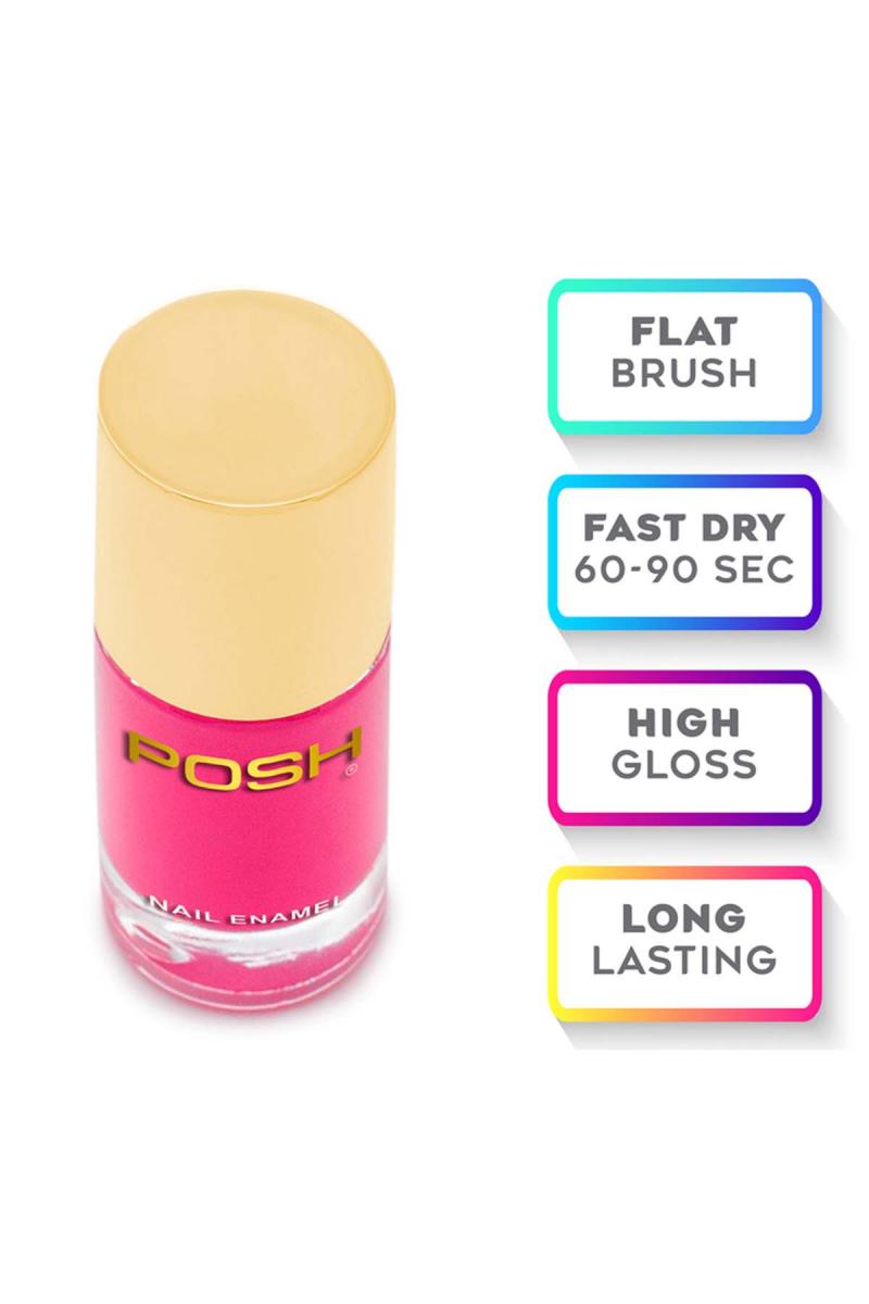 Posh Long-lasting Shine High Gloss Nail Polish - 9ml (Hot Pink)