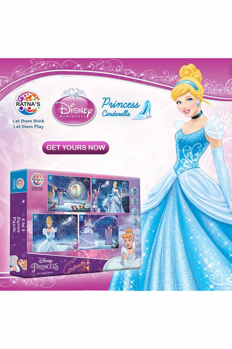 4 In 1 Cinderella Jigsaw Puzzles For Kids