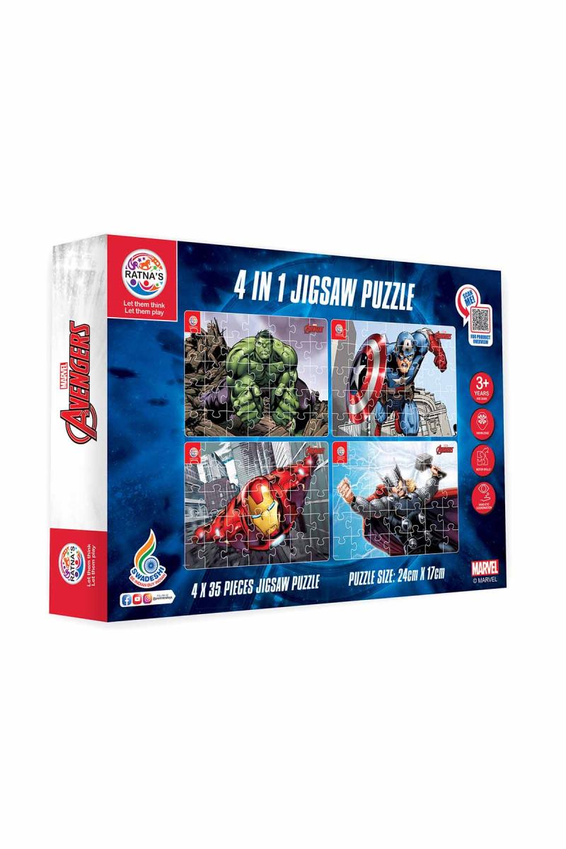 4 In 1 Avengers Solo Jigsaw Puzzles For Kids