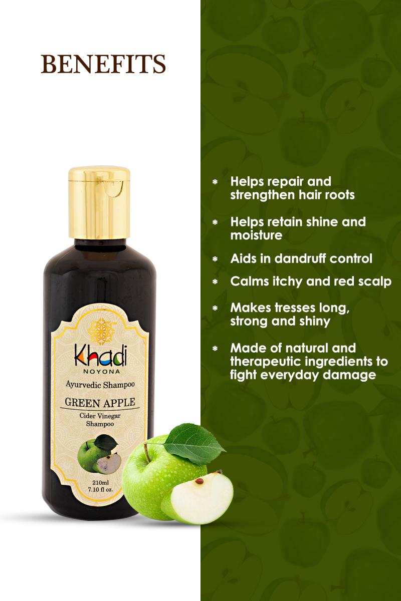 Noyona Khadi Ayurvedic Green Apple Shampoo - 210ml