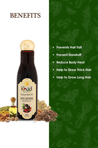 Noyona Khadi Natural Mix Herbs Special Hair Oil - 200 ml