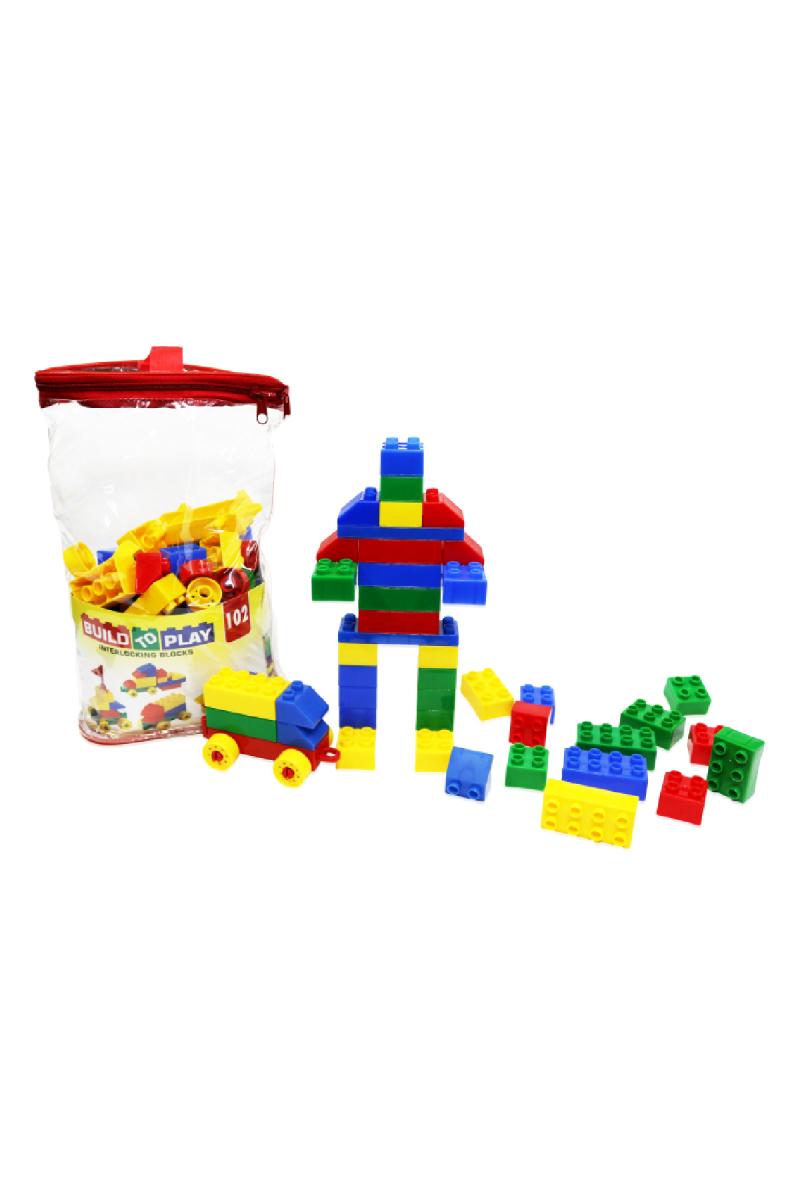 Build To Play Interlocking Blocks- 102 Blocks