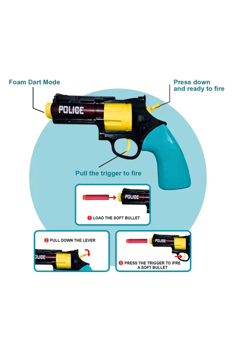 SST Little Soldier Police Gun For Kids (Teal) - Pack of 1