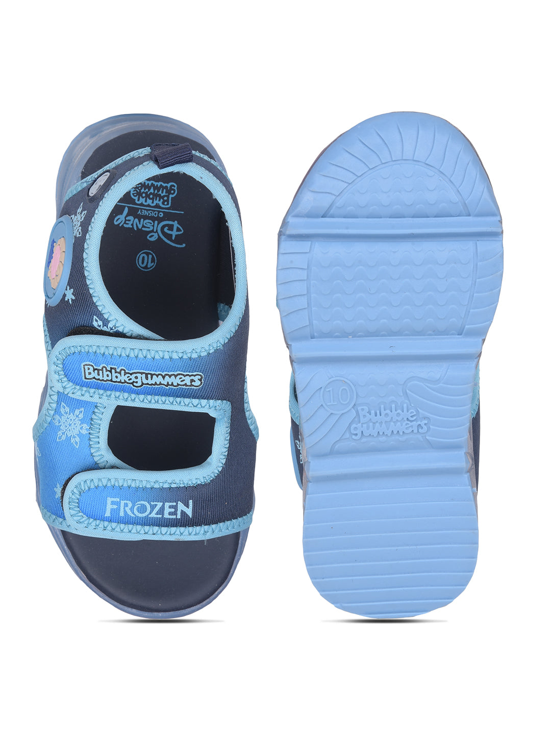 Bubblegummers Boy's Light Blue Velcro Strap Sporty Sandal - Light Blue - View 4