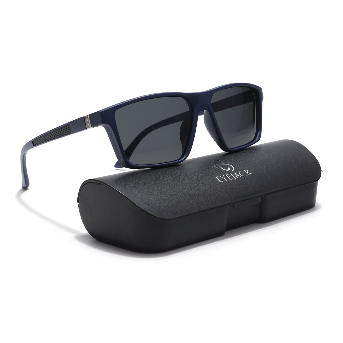 Eyejack Navy Blue Rectangle Sunglasses for Men and Women - view 7