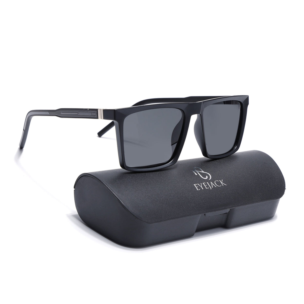 Eyejack Black Square Sunglasses for Men and Women - Style L766 - with box packaging