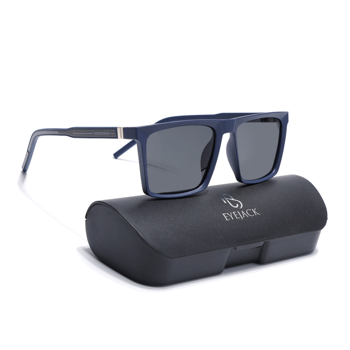 Eyejack Navy Blue Square Sunglasses for Men and Women - Style L768 - with box packaging