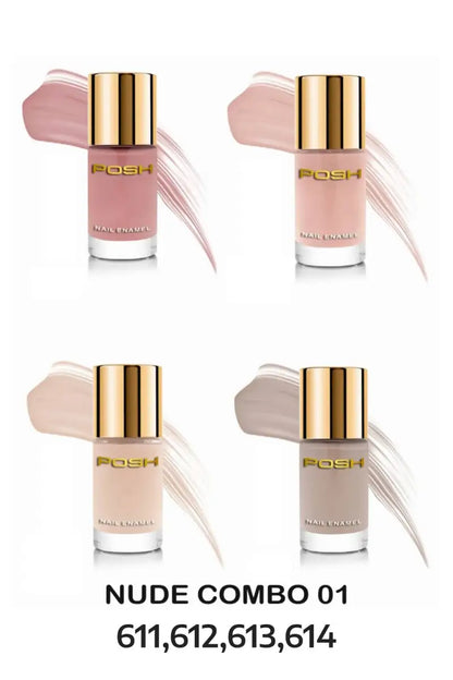 Posh High Gloss Toxin Free Nail Polish - 9ml x 4 Pcs